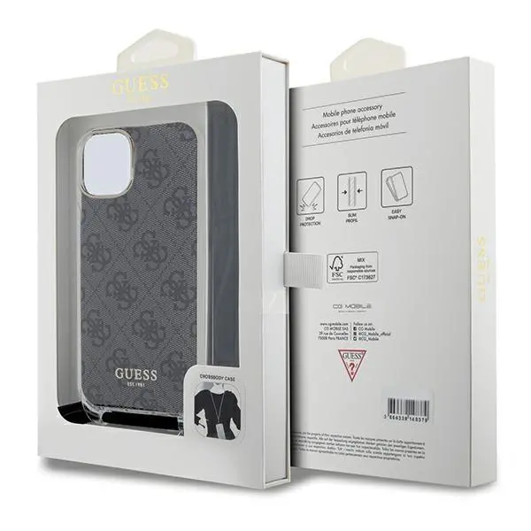 Etui Guess Crossbody Cord 4G Print GUHCP15SHC4SEK do iPhone 15/14/13 Czarny