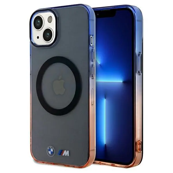 Etui BMW Gradient Bumper MagSafe BMHMP15SHTGE do iPhone 15/14/13 Szary