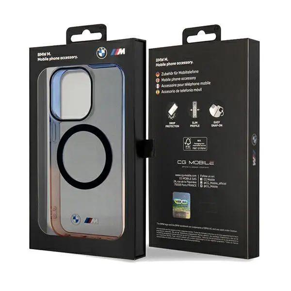 Etui BMW Gradient Bumper MagSafe BMHMP15XHTGE do iPhone 15 Pro Max Szary