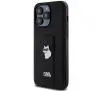 Etui Karl Lagerfeld Gripstand Saffiano Choupette Pins KLHCP13XGSACHPK do iPhone 13 Pro Max Czarny