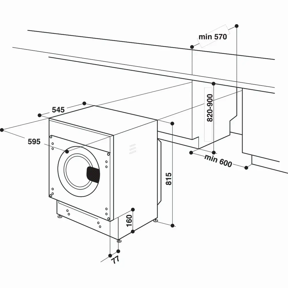 Pralko-suszarka Whirlpool BIWDWG861485EU 54,5cm 8kg/6kg