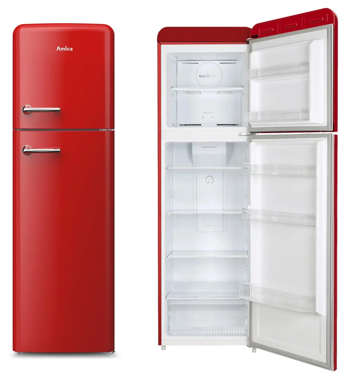 Lodówka Amica Retro FD280.3FR(E) Pełny No Frost 176,5cm Czerwony