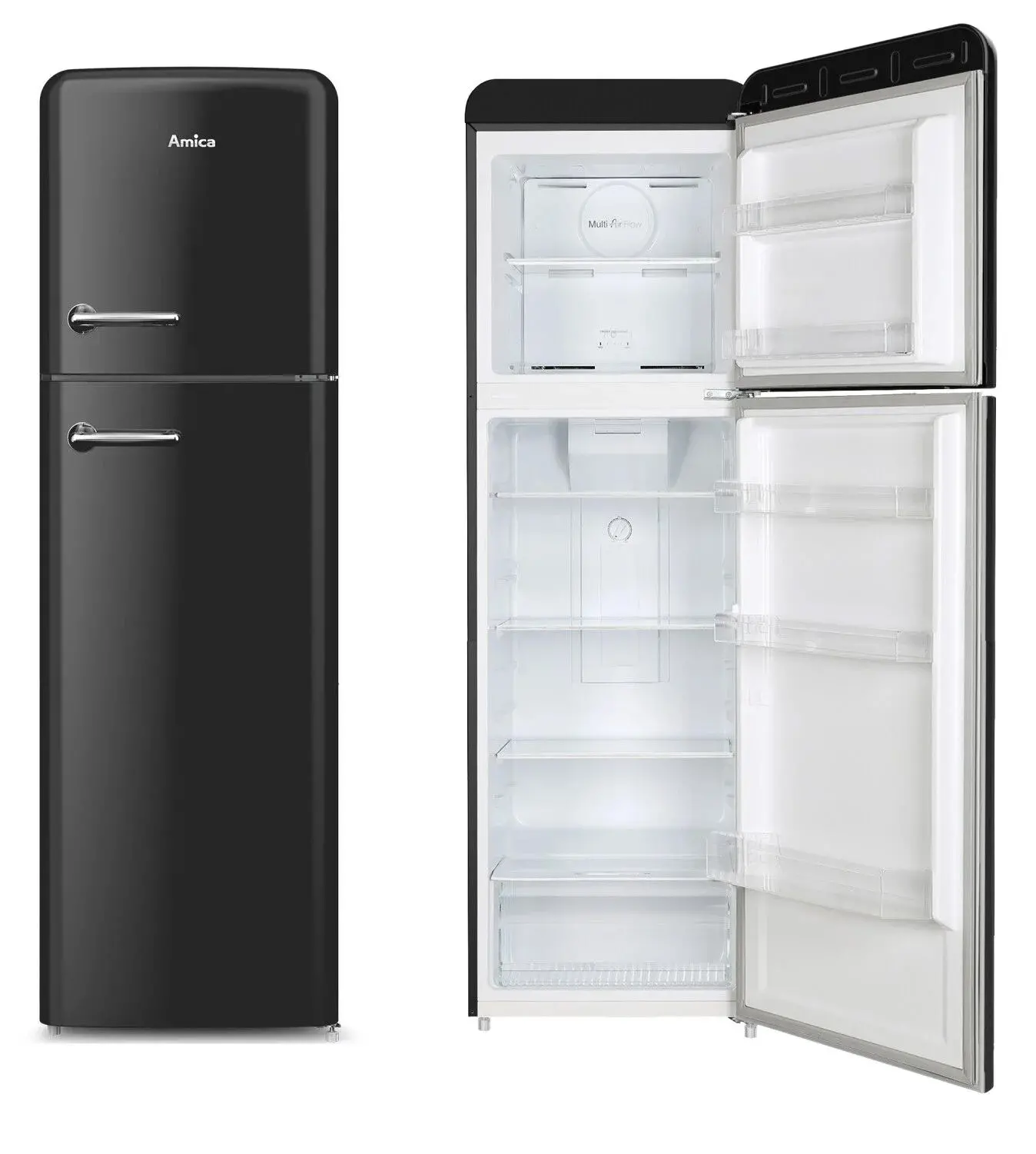 Lodówka Amica Retro FD280.3FB(E) Pełny No Frost 176,5cm Czarny