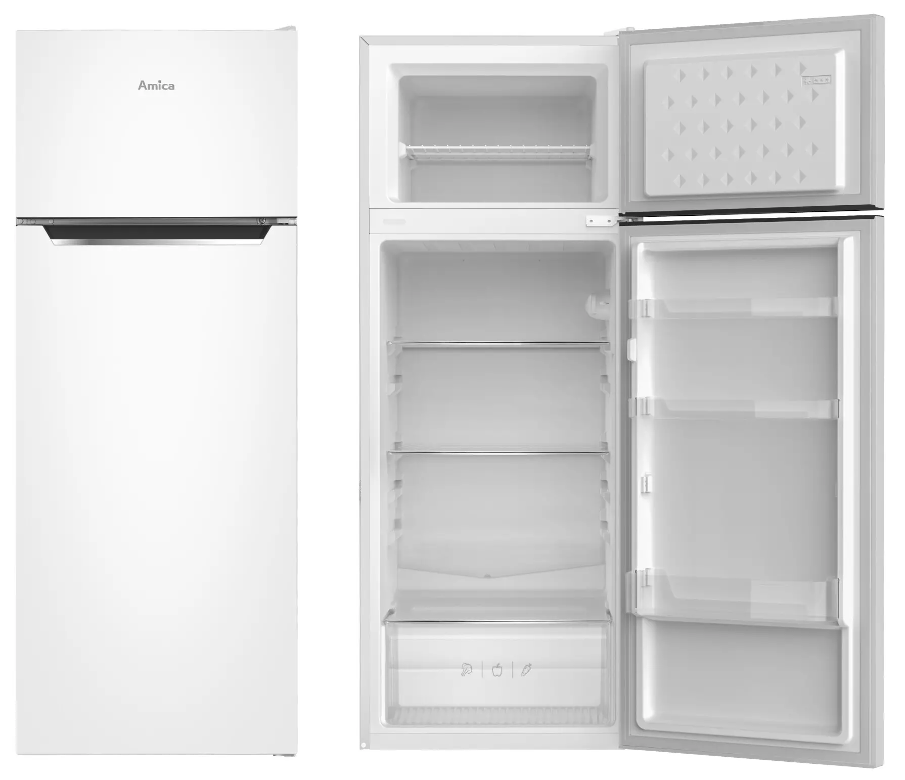 Lodówka Amica FD2485.4(E) 144cm Biały