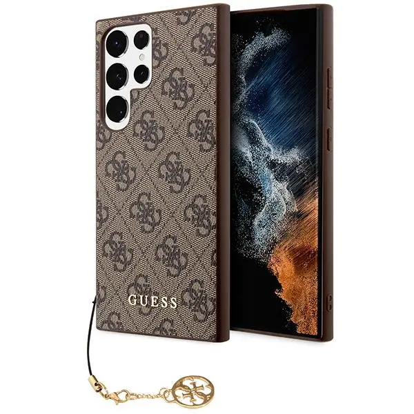 Etui Guess 4G Charms Collection GUHCS24LGF4GBR do Samsung Galaxy S24 Ultra Brązowy