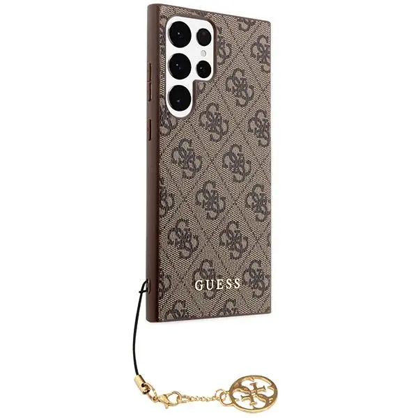 Etui Guess 4G Charms Collection GUHCS24LGF4GBR do Samsung Galaxy S24 Ultra Brązowy