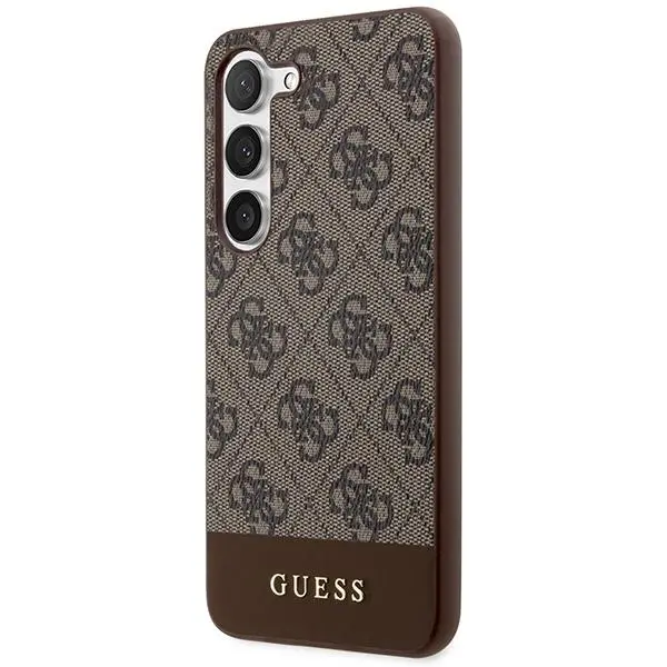 Etui Guess 4G Stripe Collection GUHCS24MG4GLBR do Samsung Galaxy S24+ Brązowy
