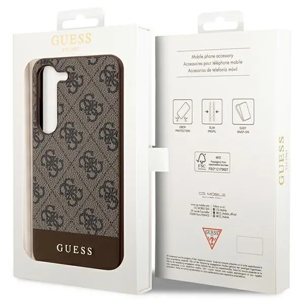 Etui Guess 4G Stripe Collection GUHCS24MG4GLBR do Samsung Galaxy S24+ Brązowy