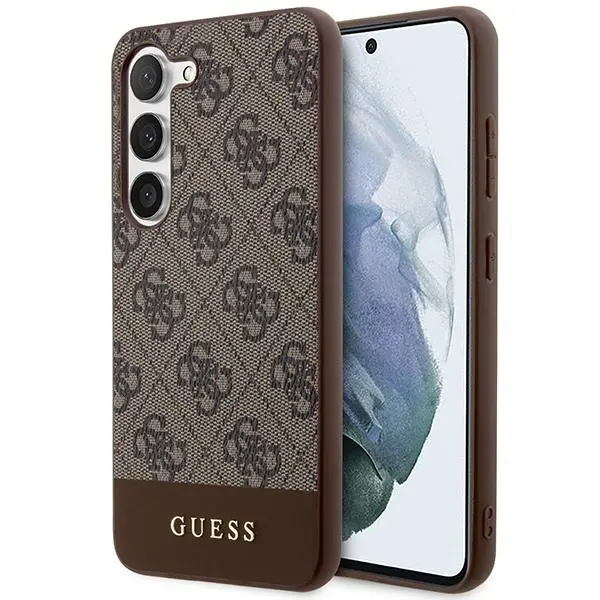 Etui Guess 4G Stripe Collection GUHCS24MG4GLBR do Samsung Galaxy S24+ Brązowy