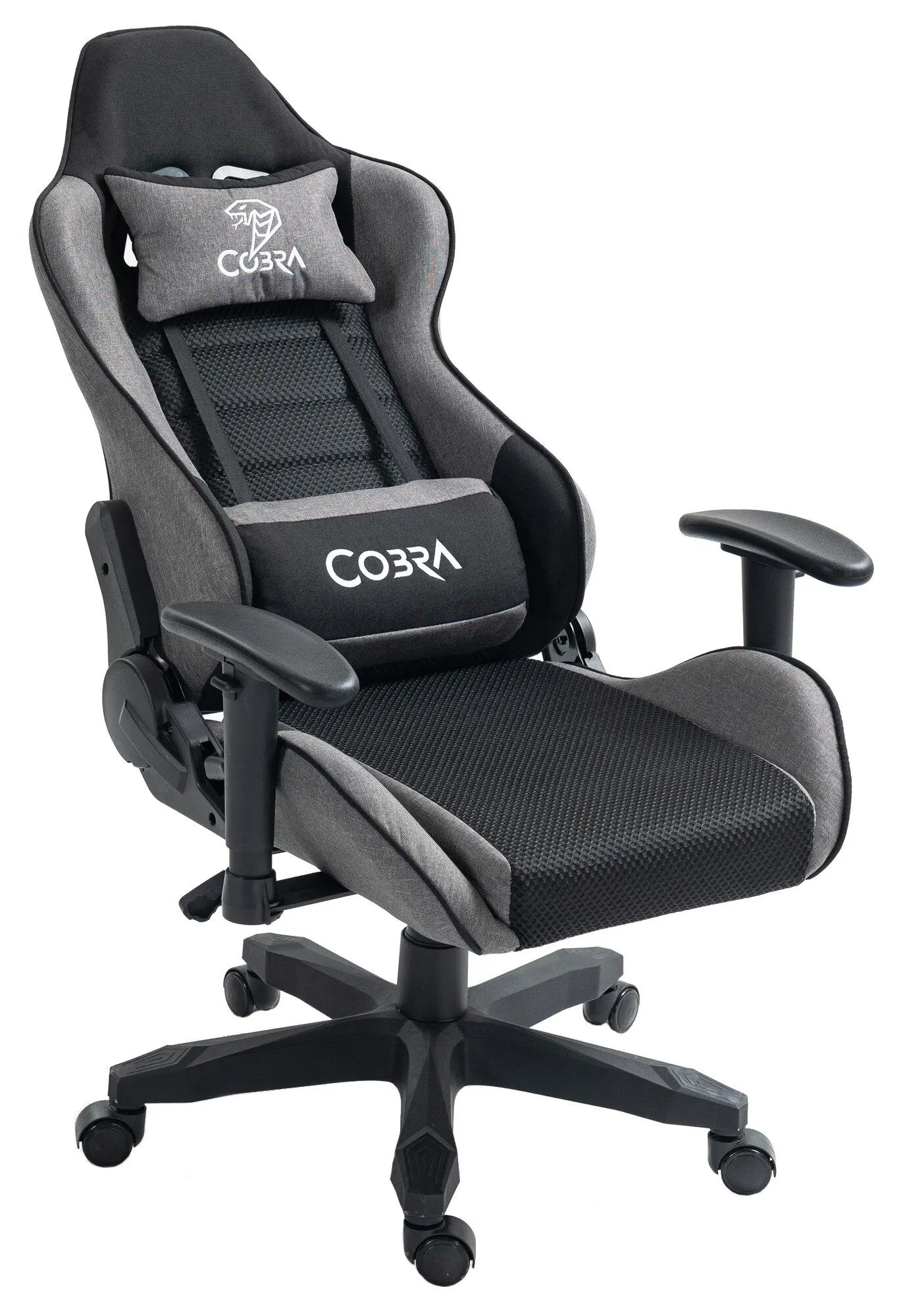 Fotel Cobra Rebel CR205 Gamingowy do 130kg Skóra ECO Szaro-czarny