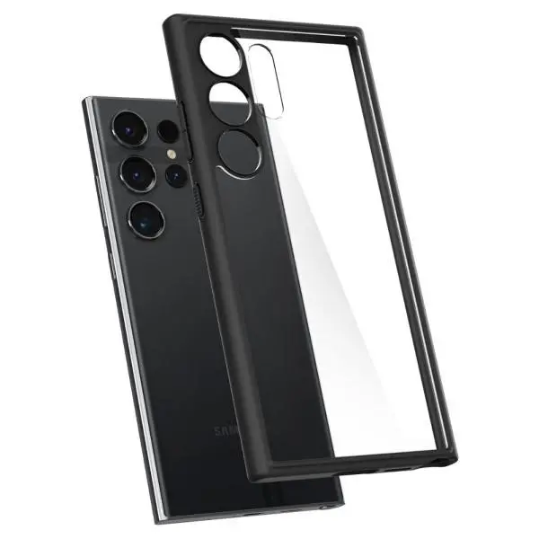 Etui Spigen Ultra Hybrid ACS07295 do Galaxy S24 Ultra Przezroczysty-Czarny
