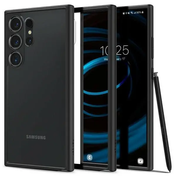 Etui Spigen Ultra Hybrid ACS07295 do Galaxy S24 Ultra Przezroczysty-Czarny