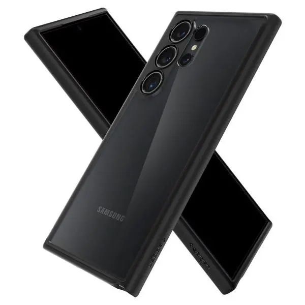 Etui Spigen Ultra Hybrid ACS07295 do Galaxy S24 Ultra Przezroczysty-Czarny