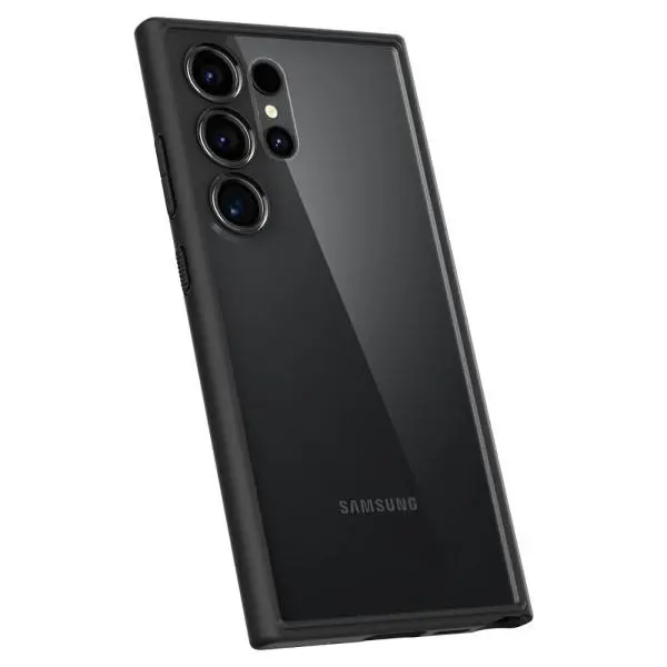 Etui Spigen Ultra Hybrid ACS07295 do Galaxy S24 Ultra Przezroczysty-Czarny