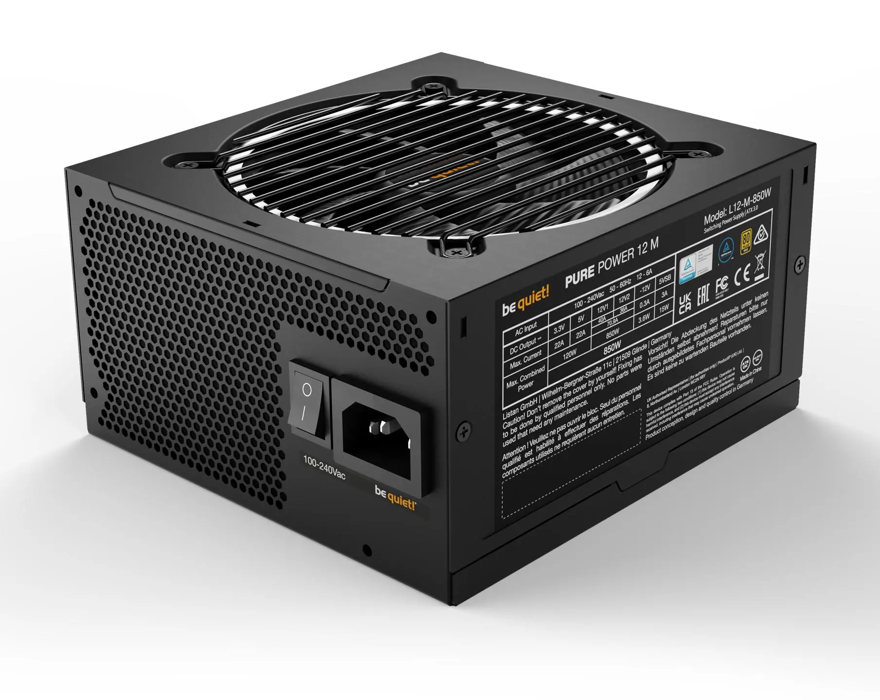 Zasilacz be quiet! Pure Power 12 M 850W 80+ Gold Czarny