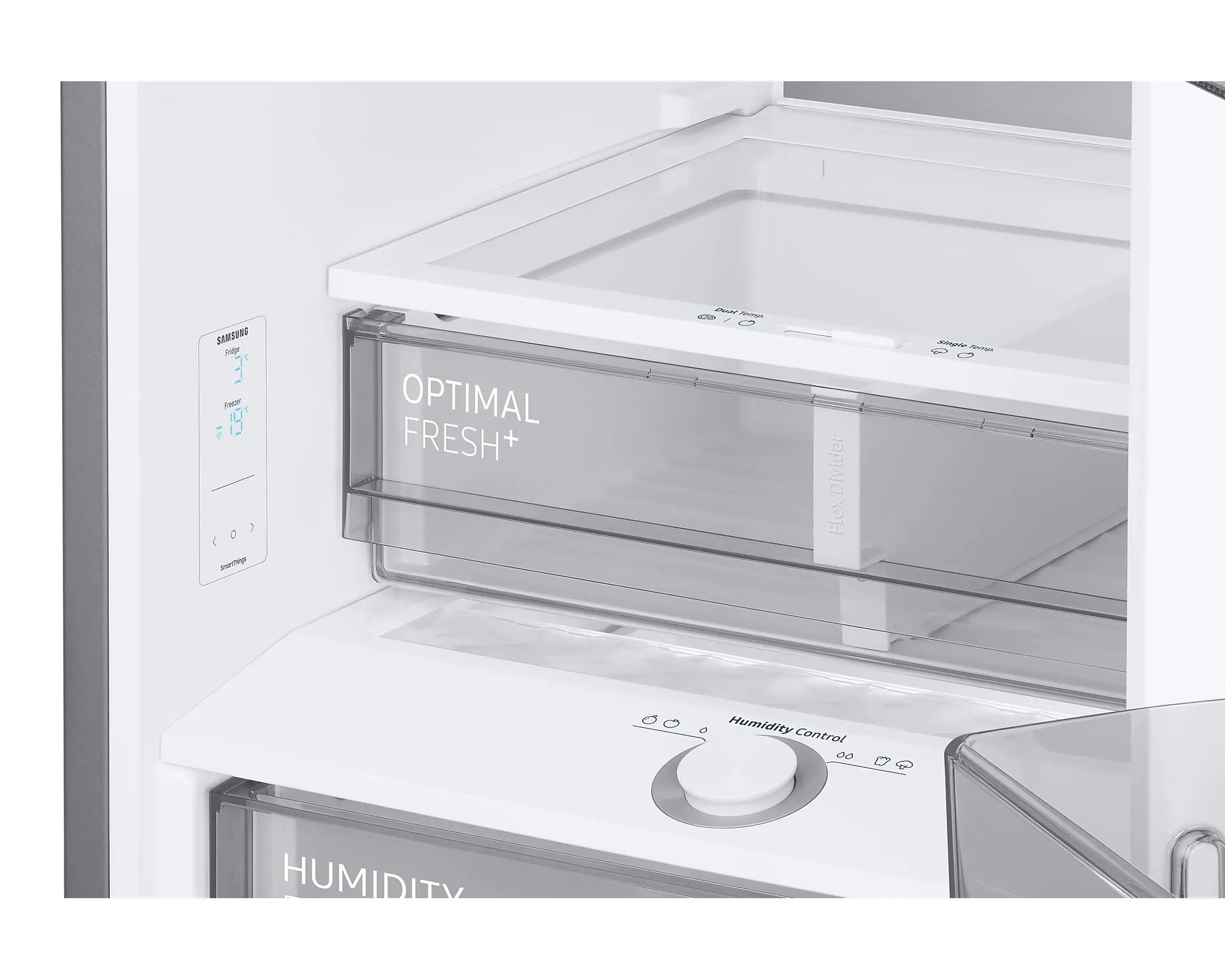 Lodówka Samsung Bespoke RB34C7B5E12 Pełny No Frost 185,3cm Szuflada z kontrolą wilgotności Zdalne sterowanie Biały