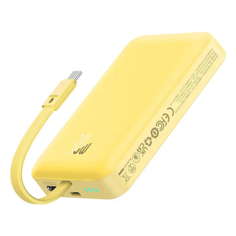 Powerbank Baseus P1002210BY23-00 Magnetic Mini 10000mAh 30W MagSafe z kablem USB-C Żółty