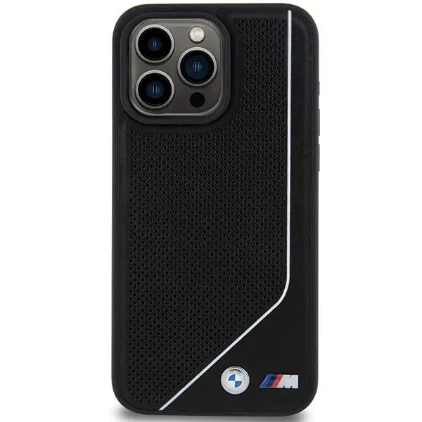 Etui BMW Perforated Twisted Line MagSafe BMHMP15X23PUCPK do iPhone 15 Pro Max Czarny