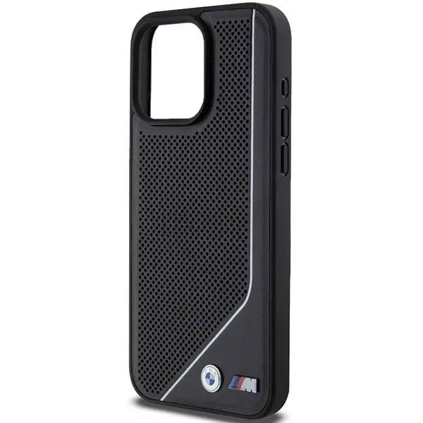 Etui BMW Perforated Twisted Line MagSafe BMHMP15X23PUCPK do iPhone 15 Pro Max Czarny