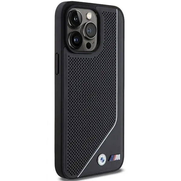 Etui BMW Perforated Twisted Line MagSafe BMHMP15X23PUCPK do iPhone 15 Pro Max Czarny