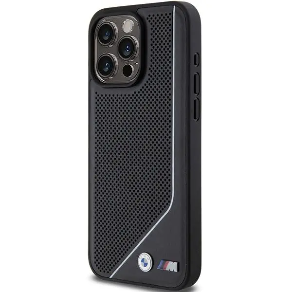 Etui BMW Perforated Twisted Line MagSafe BMHMP15X23PUCPK do iPhone 15 Pro Max Czarny