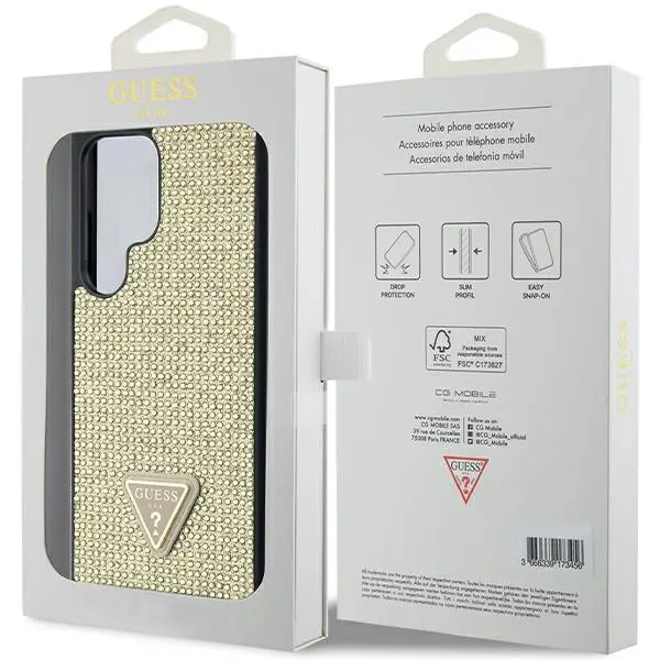Etui Guess Rhinestone Triangle GUHCS24LHDGPPD do Samsung Galaxy S24 Ultra Złoty