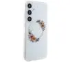 Etui Guess IML Flowers Wreath MagSafe do Samsung Galaxy S24+ Przezroczysty