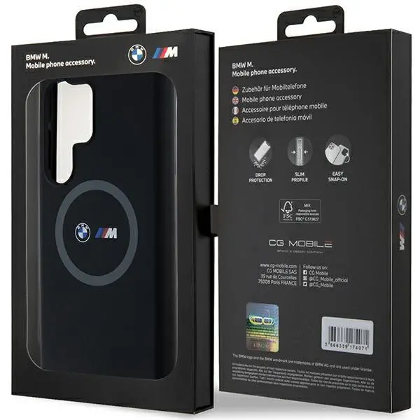 Etui BMW Silicone Pattern MagSafe do Samsung Galaxy S24 Ultra Czarny