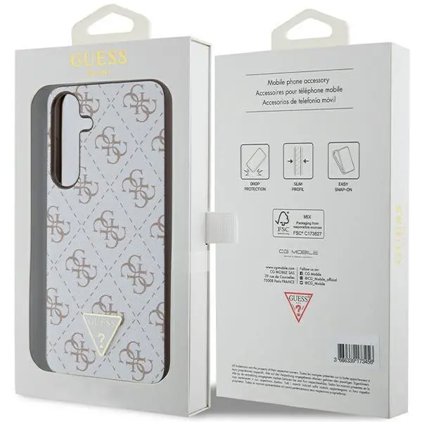 Etui Guess 4G Triangle Metal Logo do Samsung Galaxy S24+ Biały