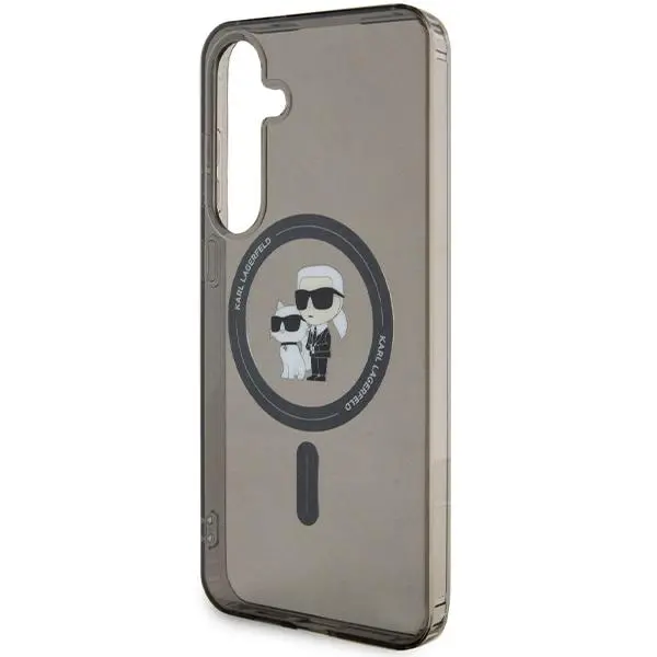 Etui Karl Lagerfeld Karl&Choupette Glitter Magsafe do Samsung Galaxy S24+ Czarny