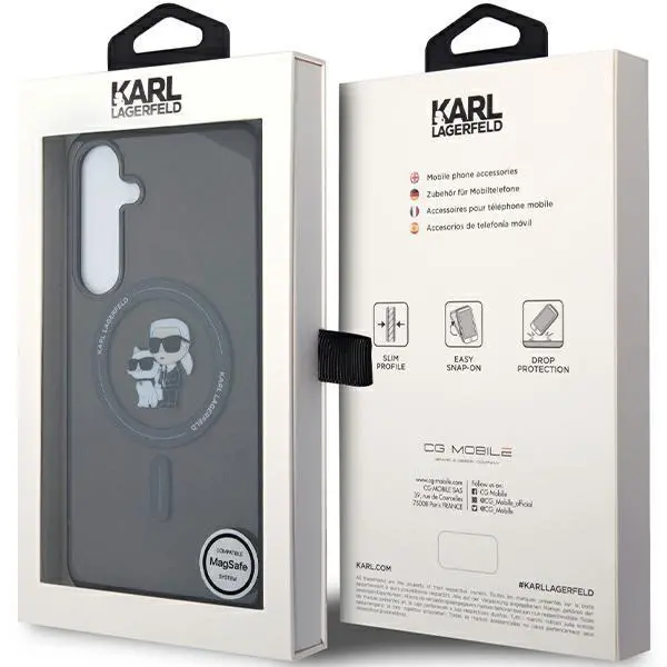 Etui Karl Lagerfeld Karl&Choupette Glitter Magsafe do Samsung Galaxy S24+ Czarny