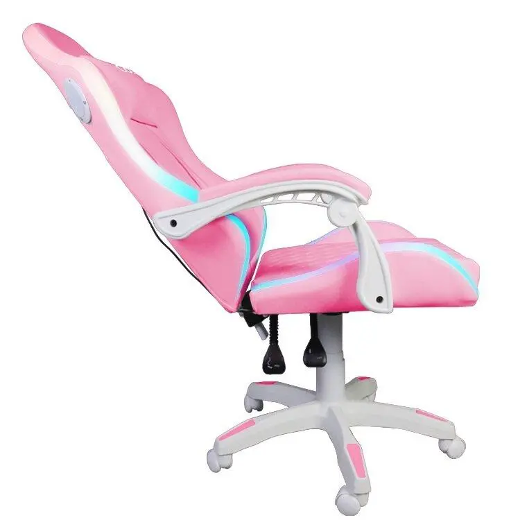 Fotel Cobra WS8151 Gamingowy do 120kg Skóra ECO Oświetlenie RGB Głośniki Bluetooth Różowy