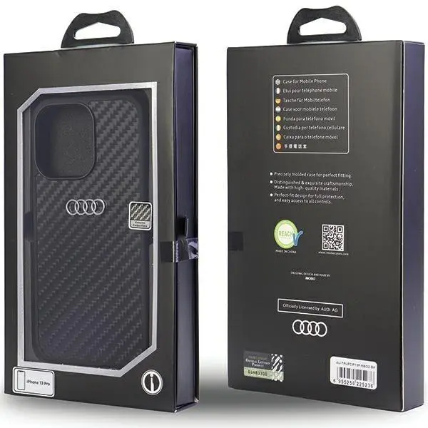 Etui AUDI Carbon fiber AU-TPUPCIP13P-R8/D2-BK do iPhone 13 Pro Czarny