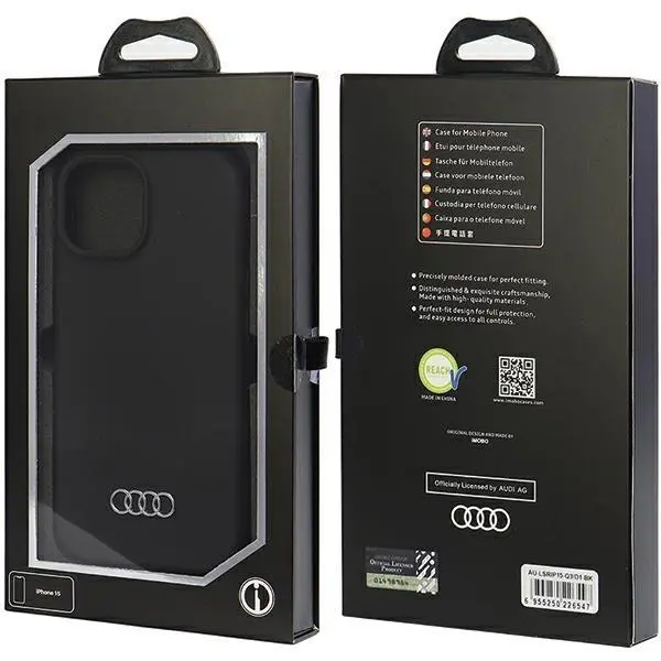 Etui AUDI Silicone Case AU-LSRIP15-Q3/D1-BK do iPhone 15 Czarny