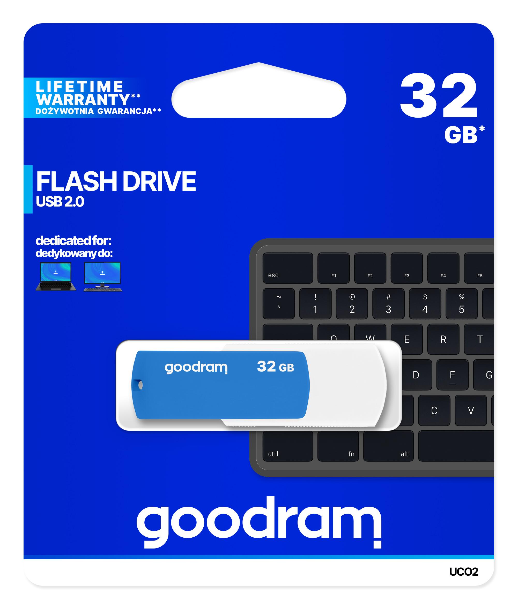 PenDrive GoodRam UCO2 32GB USB 2.0  Niebieski