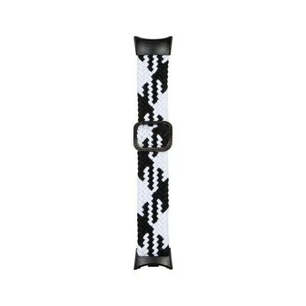 Pasek Beline do Mi Band 8 Textile Czarno-biały