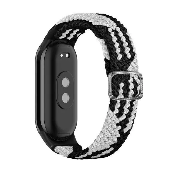 Pasek Beline do Mi Band 8 Textile Czarno-biały