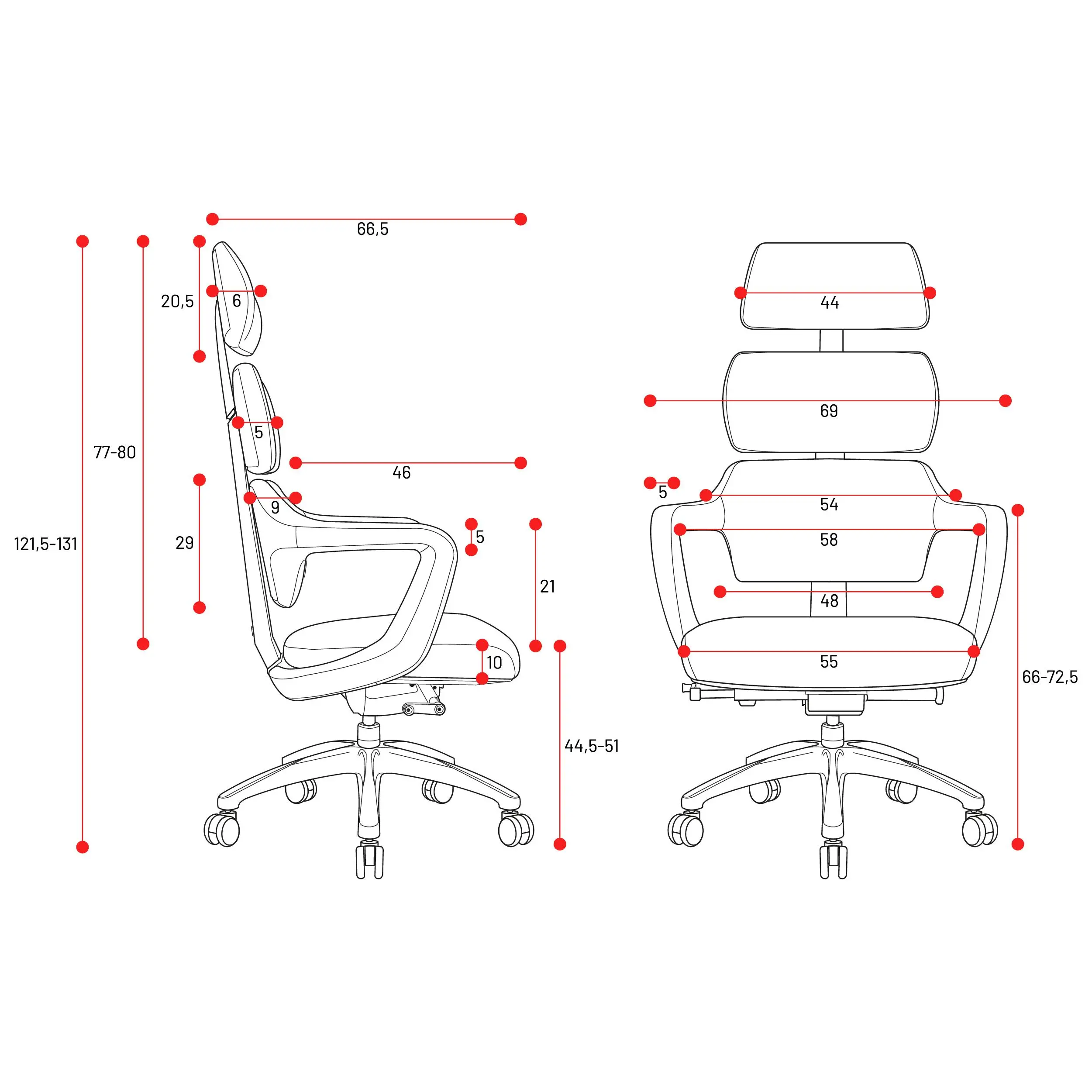 Fotel Diablo Chairs V-Modular Biurowy do 160kg Skóra ECO Szary