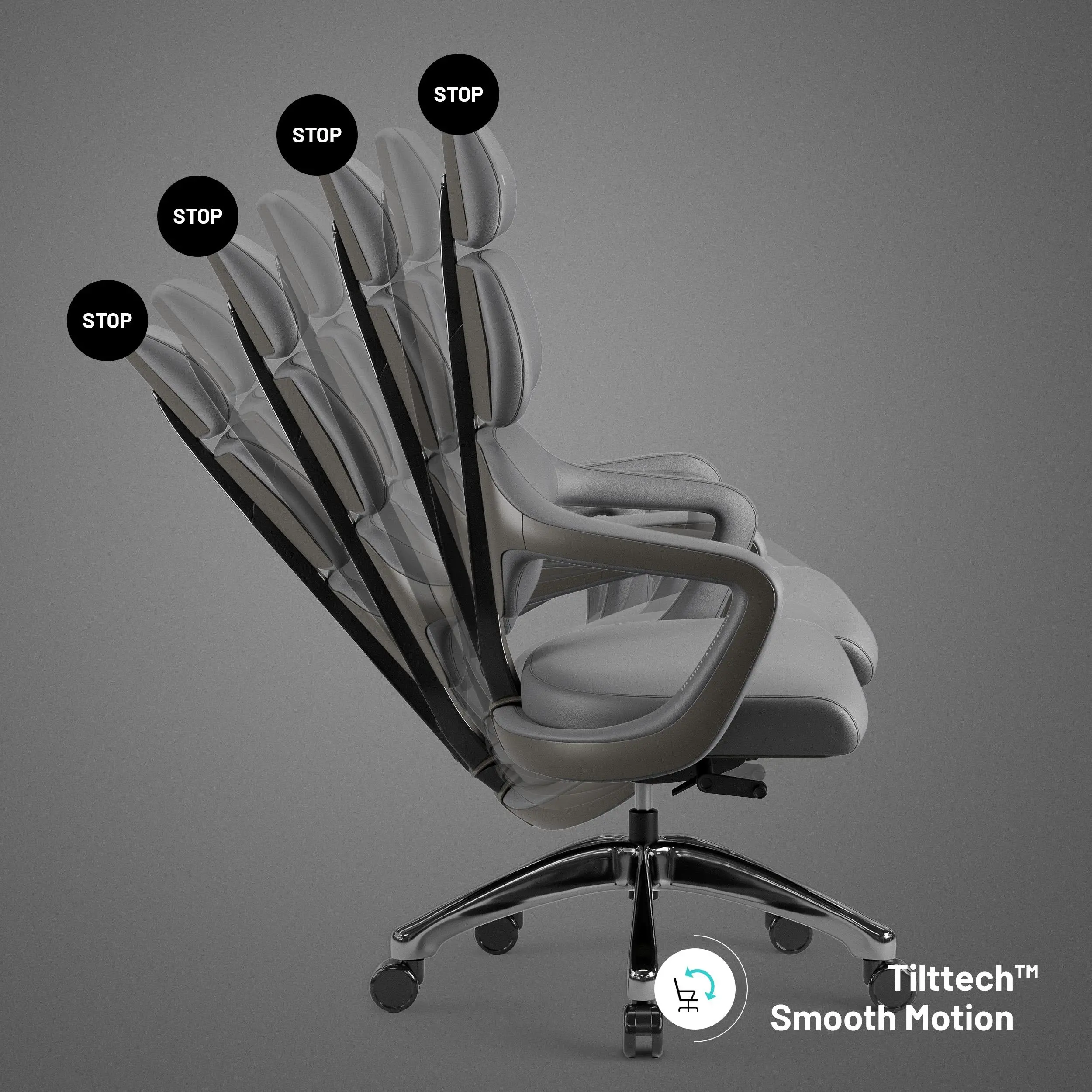 Fotel Diablo Chairs V-Modular Biurowy do 160kg Skóra ECO Szary