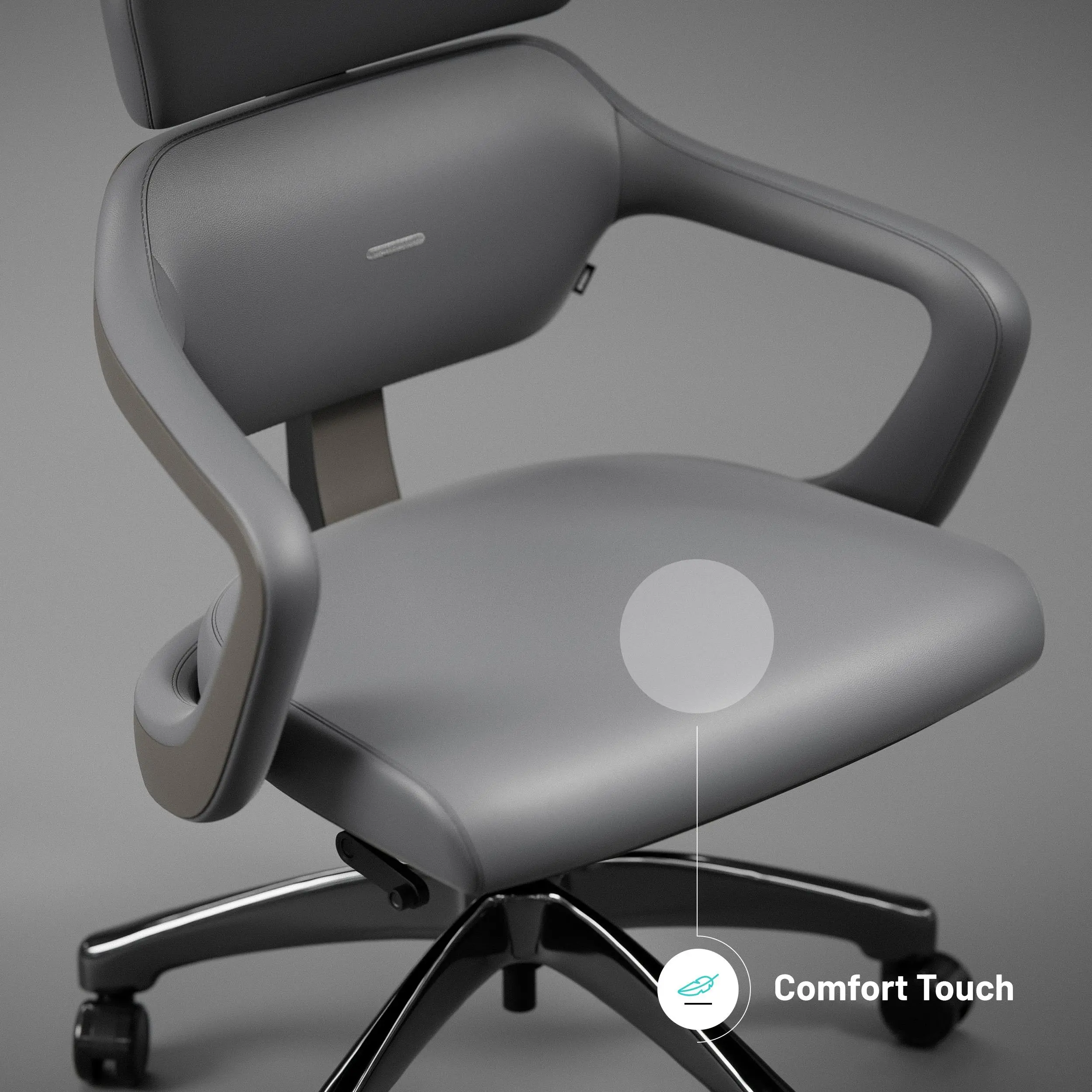Fotel Diablo Chairs V-Modular Biurowy do 160kg Skóra ECO Szary