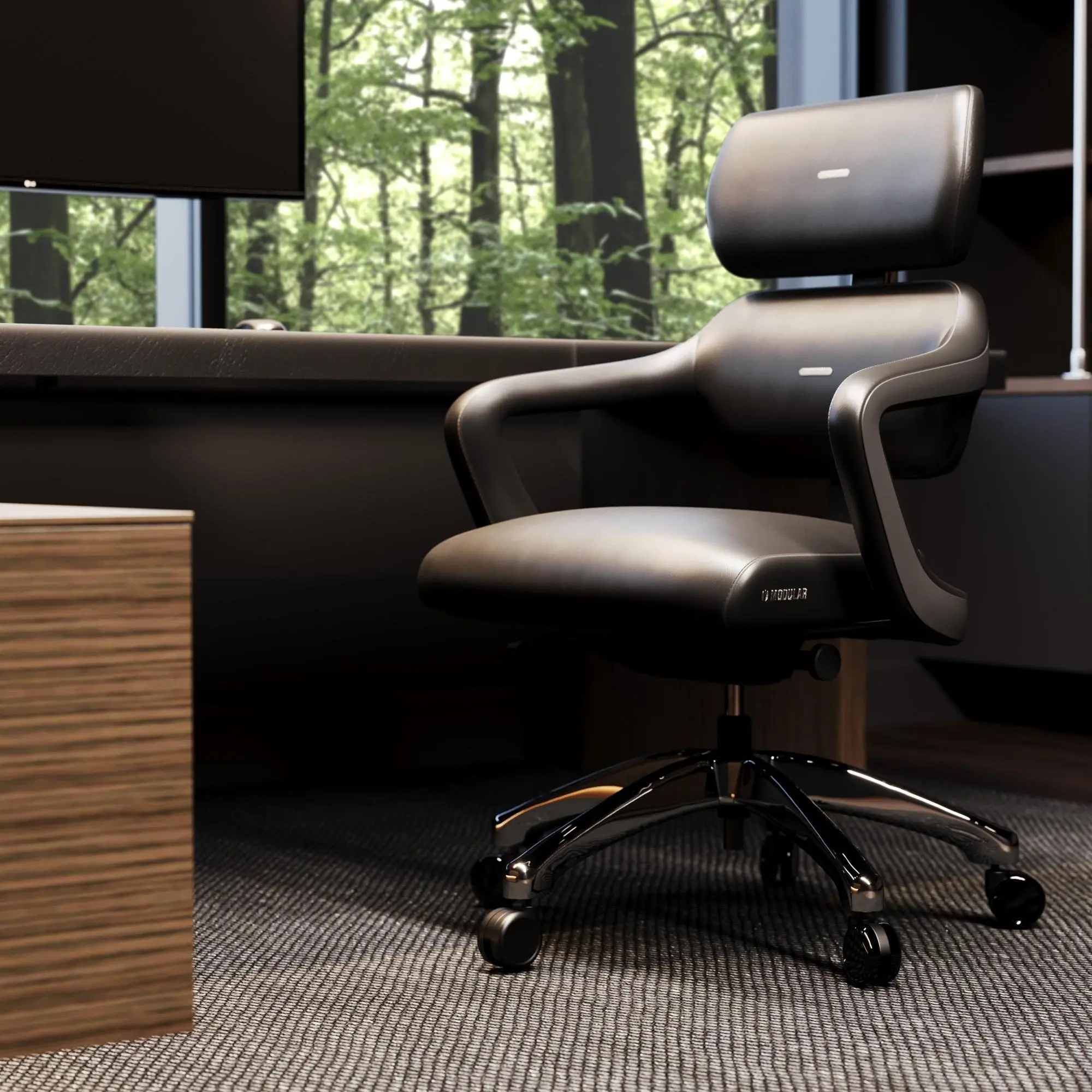 Fotel Diablo Chairs V-Modular Biurowy do 180kg Skóra ECO Czarny