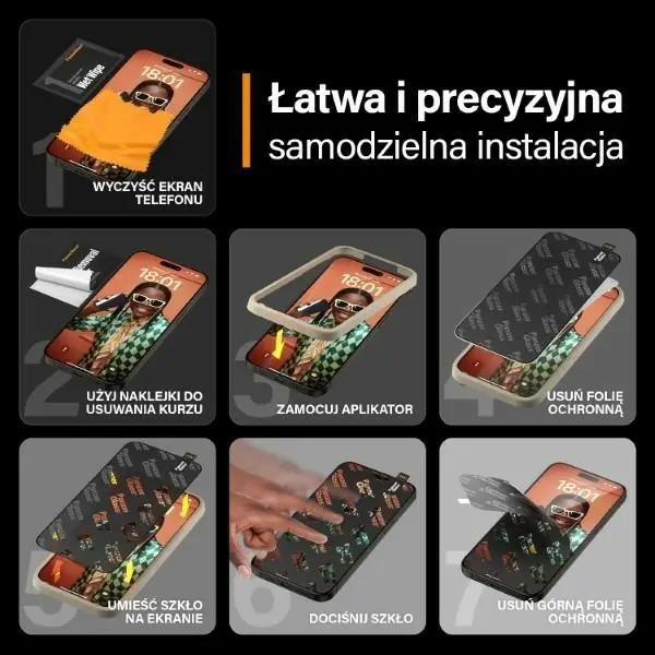 Szkło hartowane PanzerGlass Ultra-Wide Fit iPhone 15 Pro Max Screen Protection Easy Aligner Included