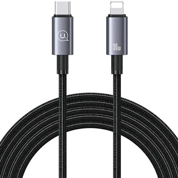 Kabel USAMS USB-C do Lightning 30W 2m Fast Charging Stalowy