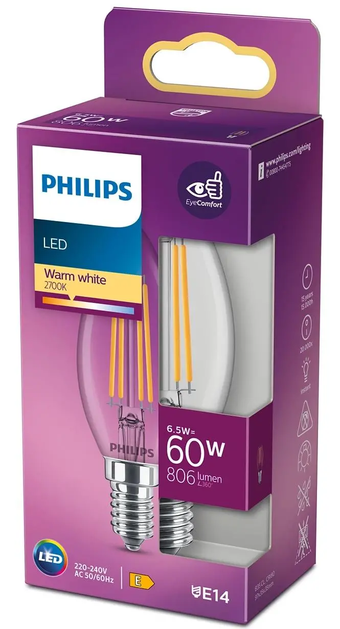 Żarówka LED Philips 6,5W (60W) E14