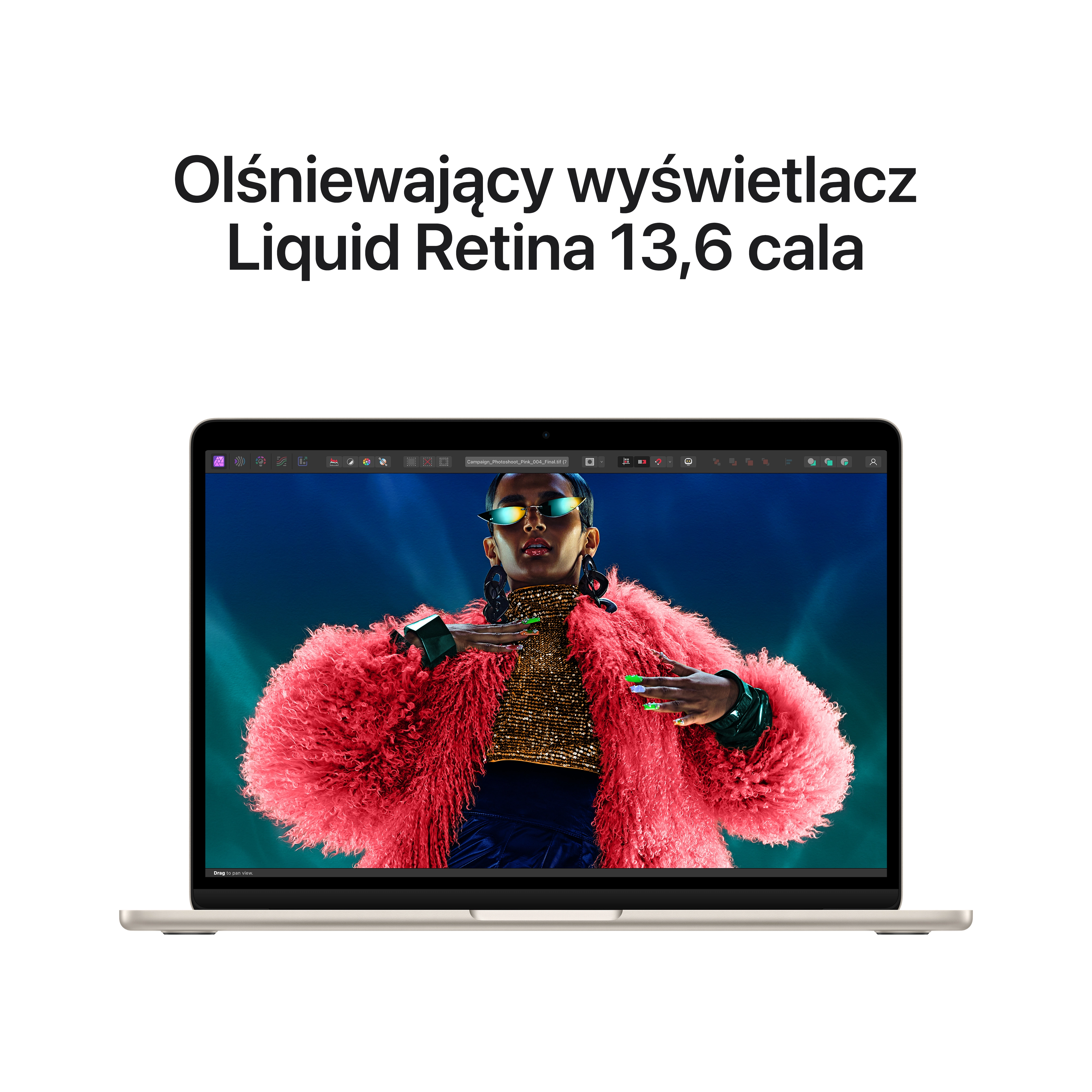 Apple MacBook Air 2024 13,6" M3 16GB RAM 512GB Dysk macOS Księżycowa Poświata
