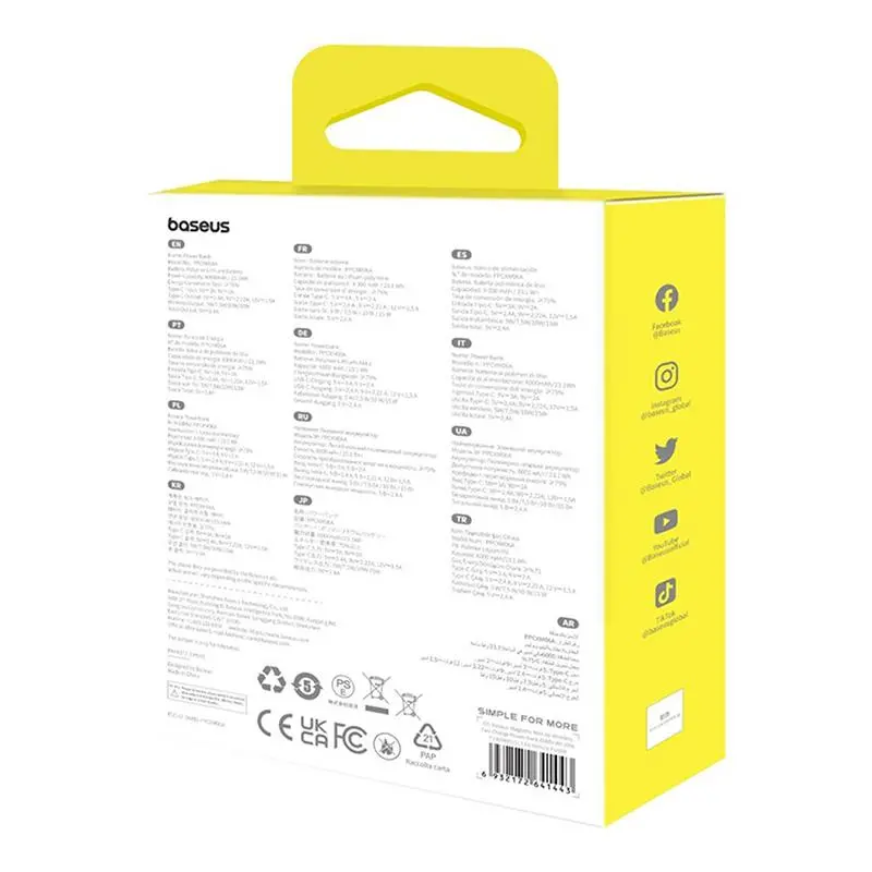 Powerbank Baseus P10059002513-00 Magnetic Mini Air 6000mAh 20W Fioletowy