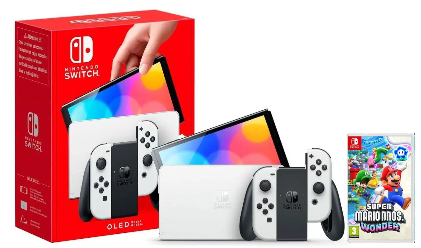 Konsola Nintendo Switch OLED Czerwono-niebieski + Super Mario Bros. Wonder