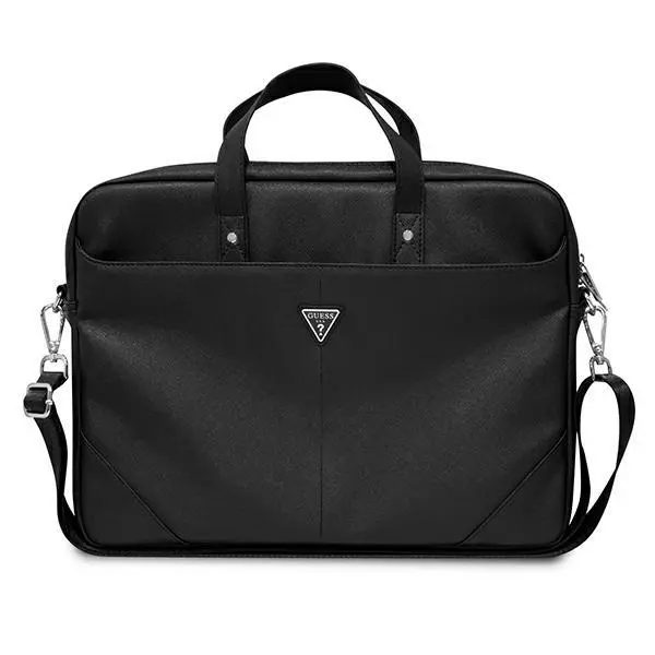 Torba na laptopa Guess Saffiano Hot Stamp Triangle Logo  GUCB15PSATLK 16" Czarny