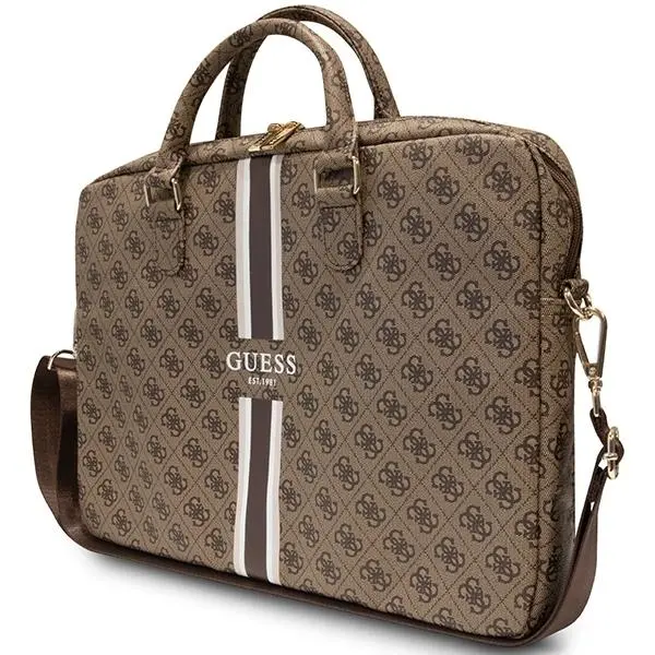 Torba na laptopa Guess 4G Printed Stripes GUCB15P4RPSW 16" Brązowy