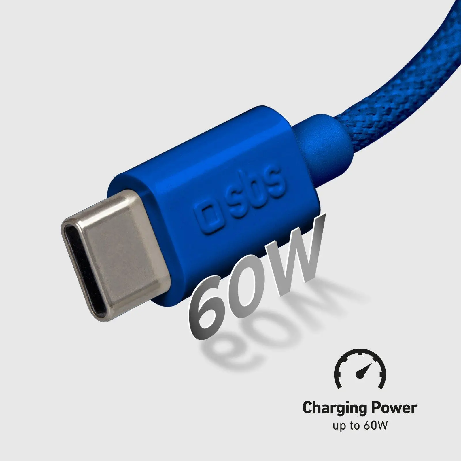 Kabel SBS USB-C do USB-C 60W 1,5m Niebieski